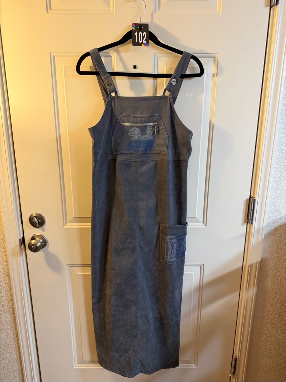 CDC Karen Desiree Gray Jumper Dress Size 4 Vintage Apron Style Midi